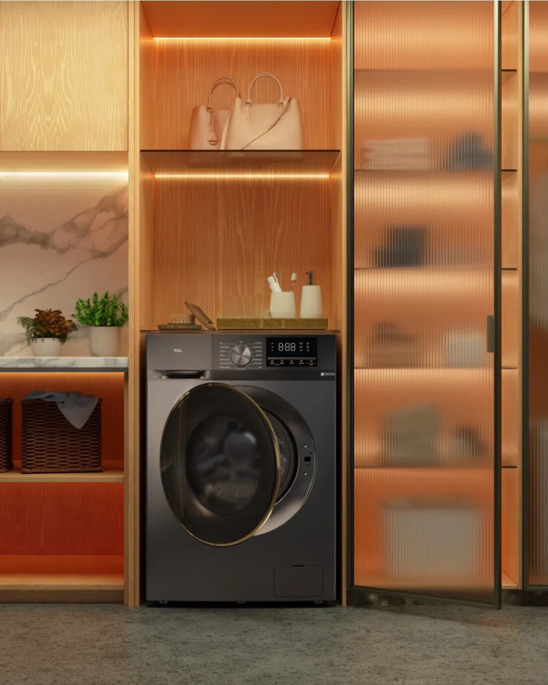 TCL 10kg front load washer titanium