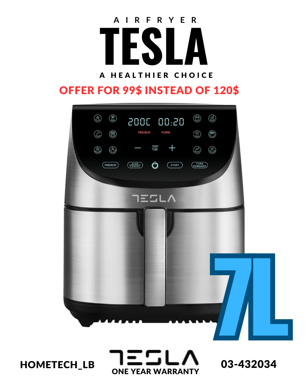 Tesla 7lt airfryer