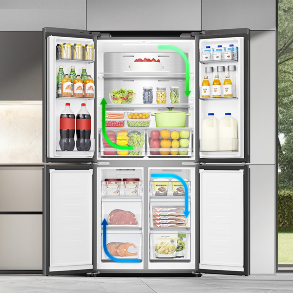 HISENSE FRIDGE 4 DOORS 22CFT INOX - rq5g470sbs3