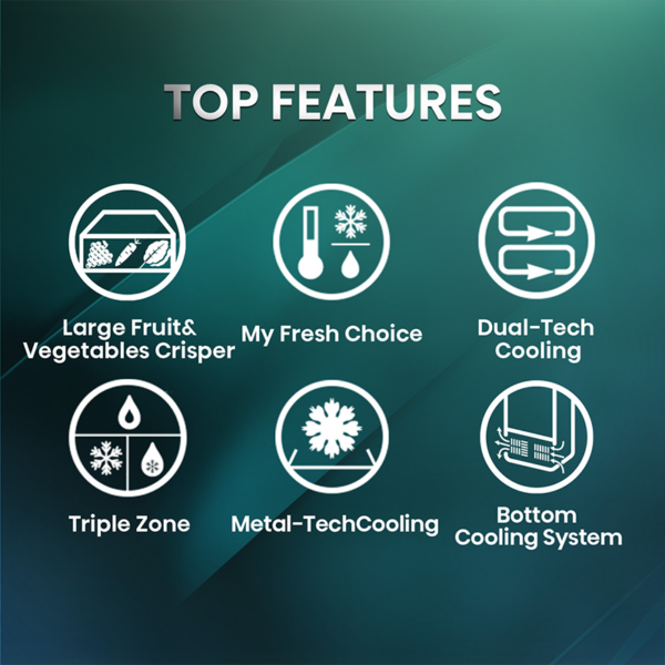 HISENSE FRIDGE 4 DOORS 22CFT INOX - rq5g470sbs3