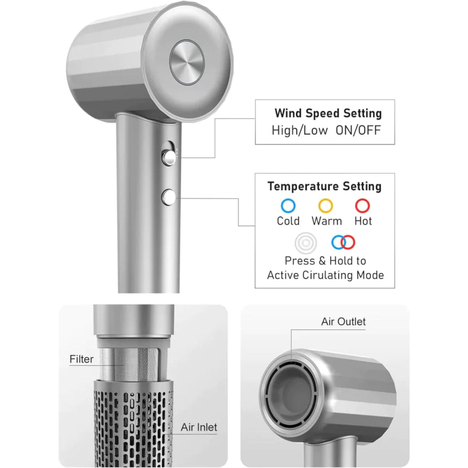 Wiwu ultrasonic hair dryer wi-520