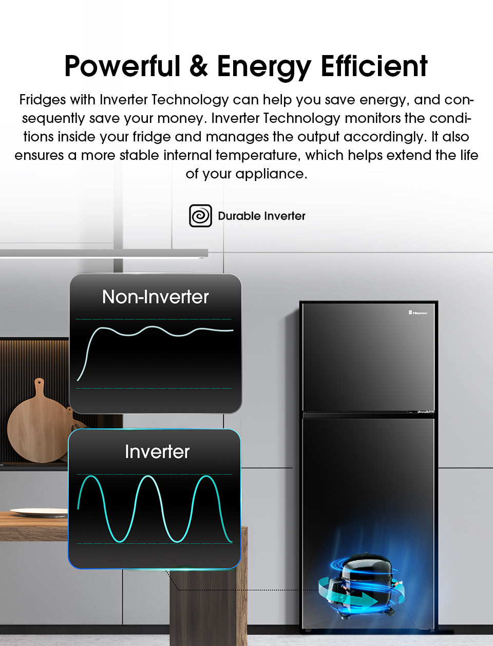 Hisense refrigerator 2 Door Inverter 500L RT549N4ABU2
