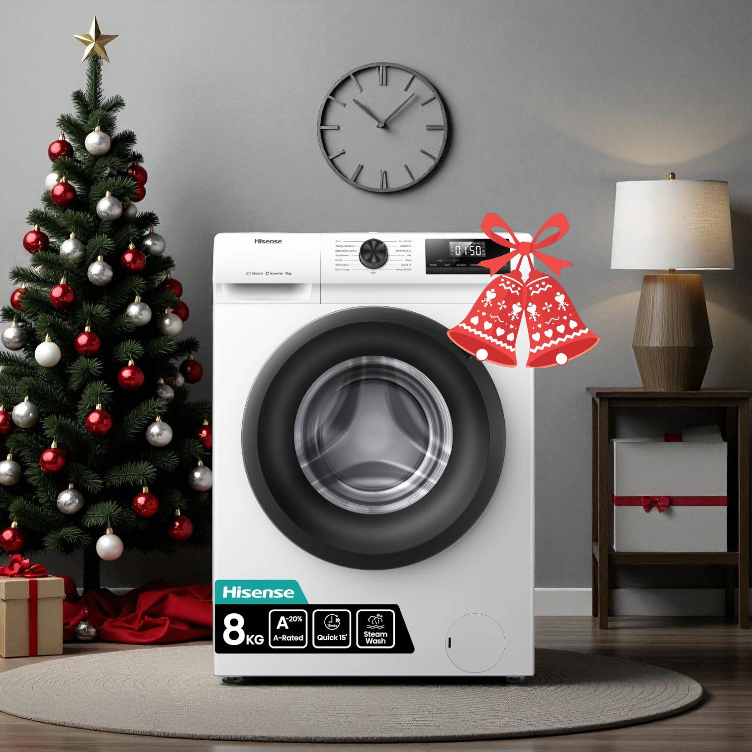 Hisense 8KG Front Load Washer WFQP8012w white