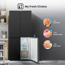 HISENSE Refrigerator 4 Doors 26 Cft Inverter Mirror Black