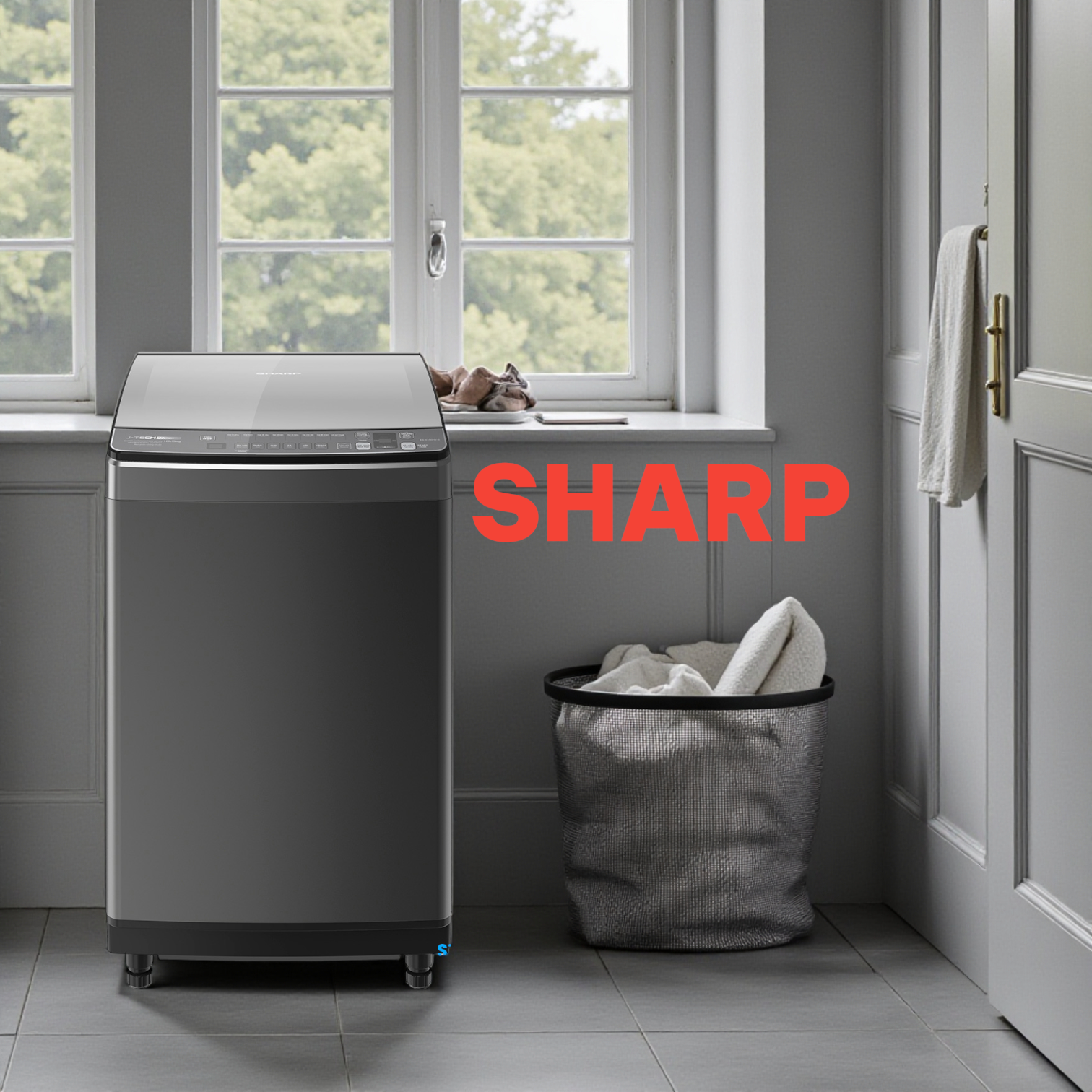 Sharp 13kg top load washer gray