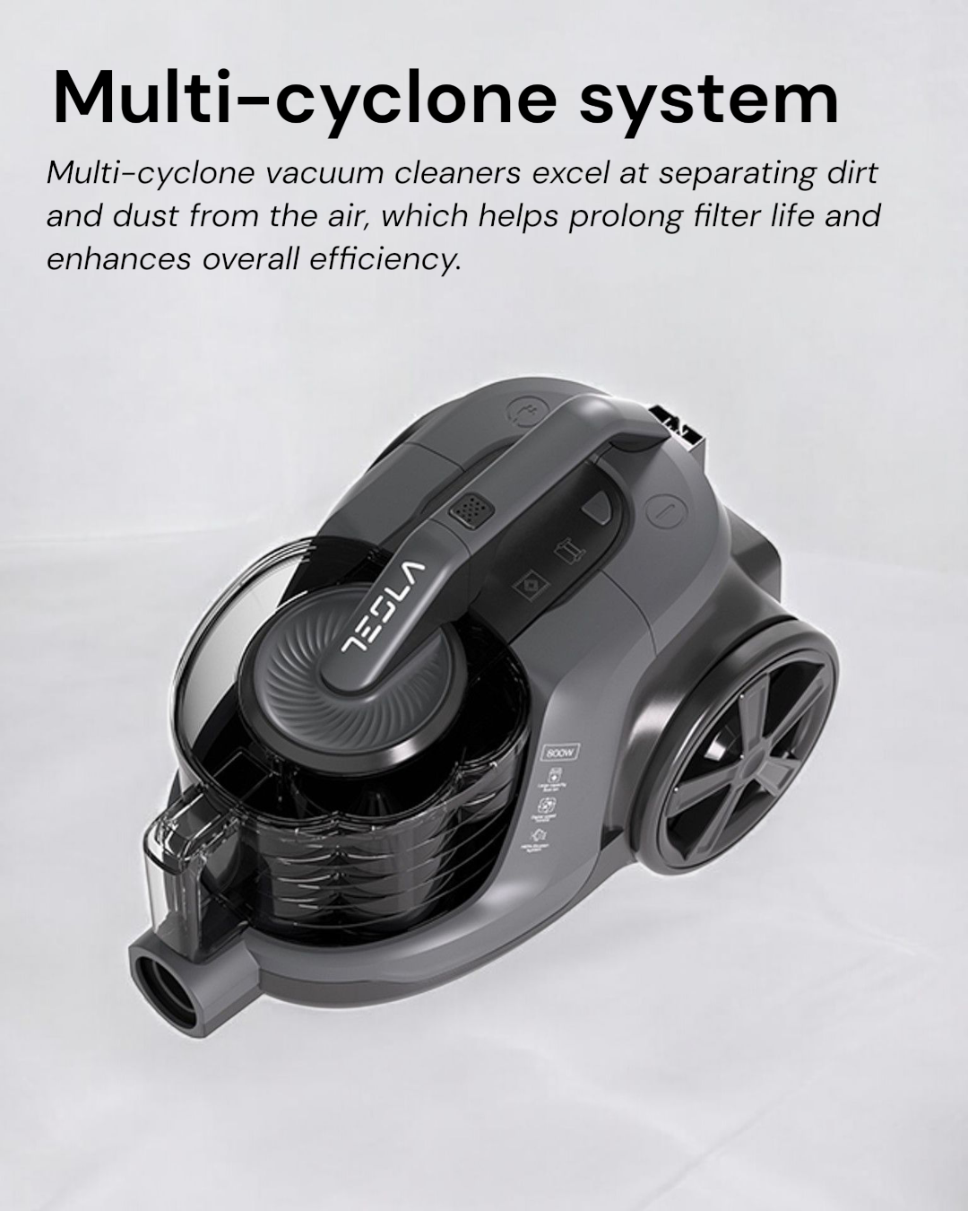 Tesla Bagless Vacuum Cleaner, 1800 W, 85 dB – BGL300NE