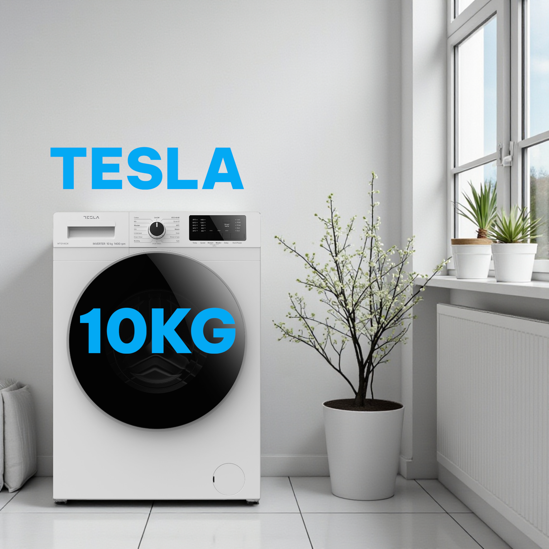 Tesla 10kg front washer white