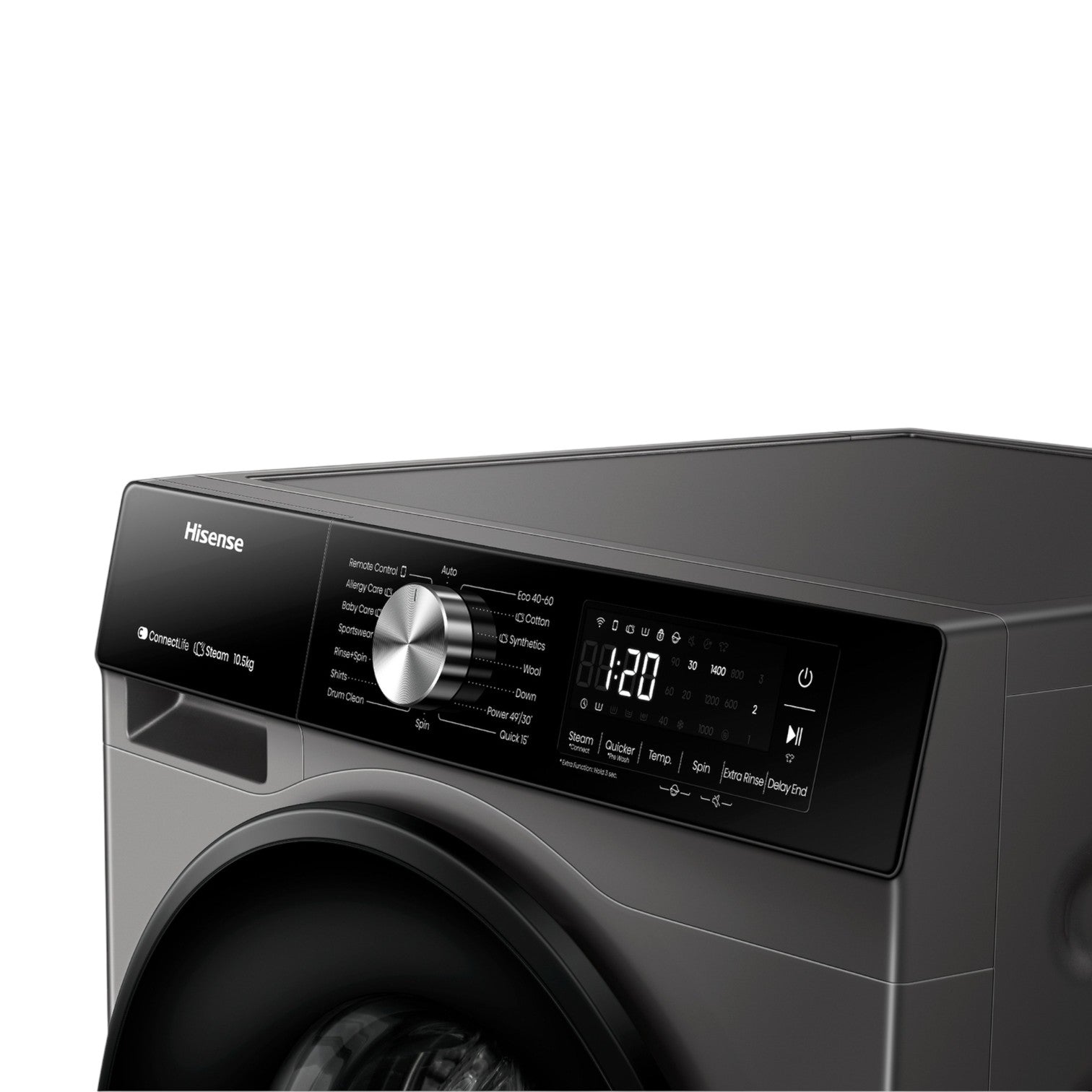 HIsense 10.5kg smart front washer silver