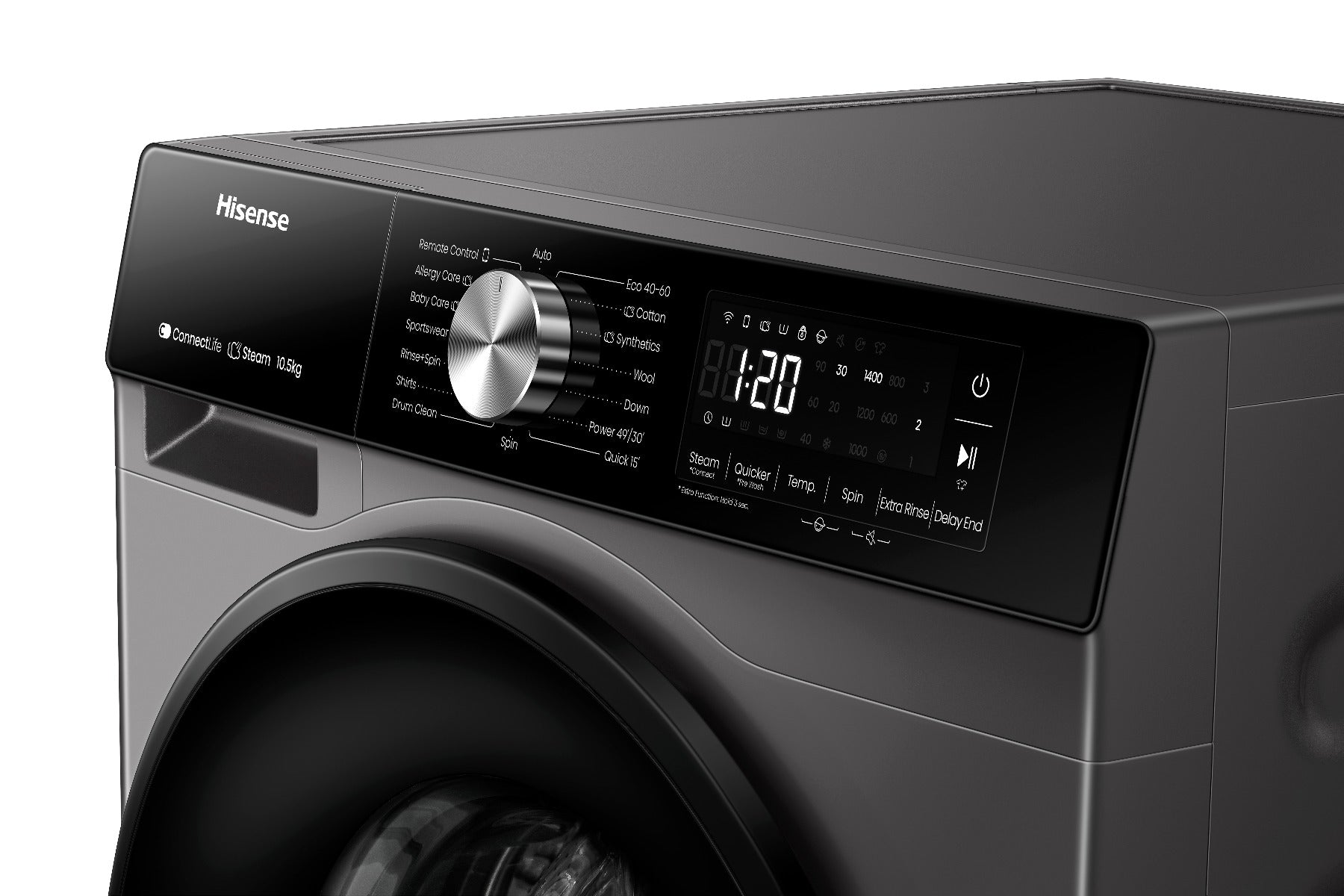 HIsense 10.5kg smart front washer silver