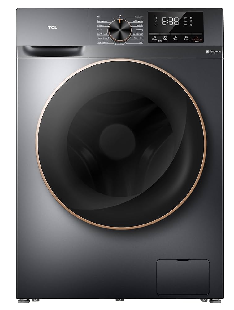 TCL 10kg front load washer titanium