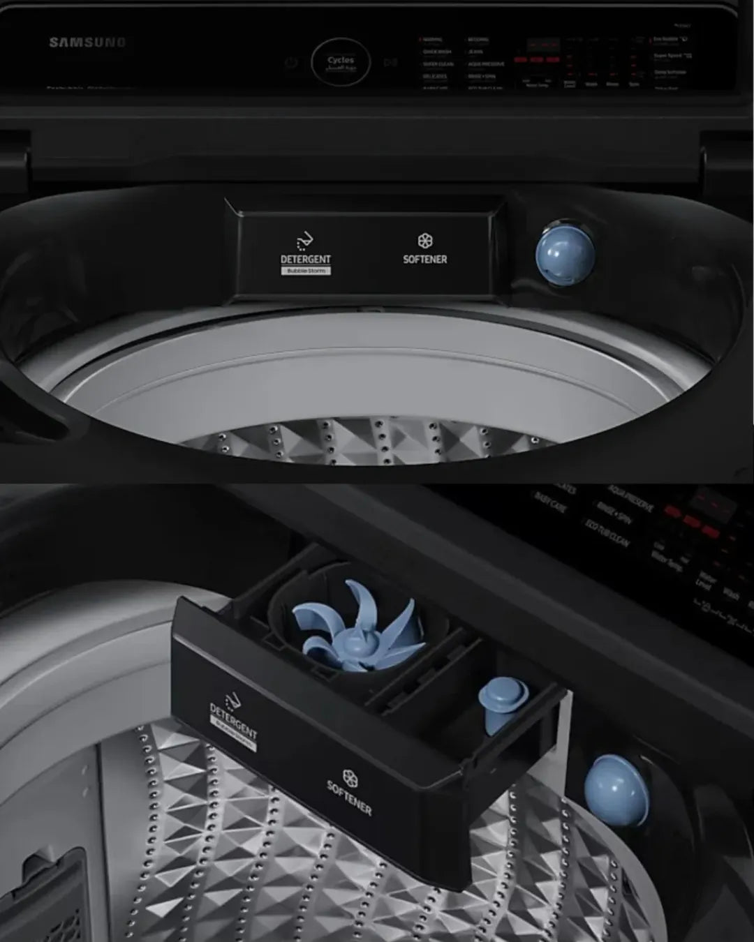 Samsung 19kg top load washer silver