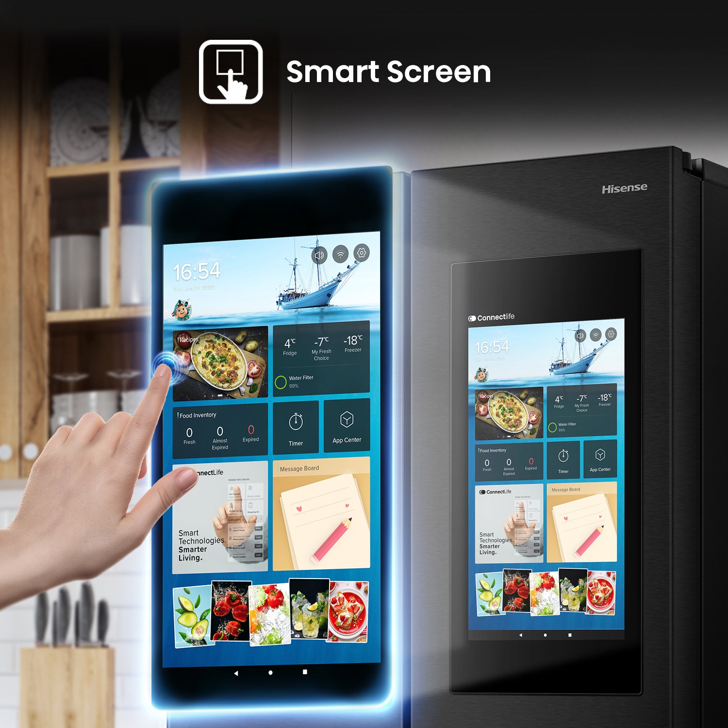 Hisense RQ759N4IBU1 Pure flat Cross Door Smart Refrigerator with Touch Display,Water and Ice Dispenser,Anti-Bacterial Interior ,Metal Cooling, Fridge-Freezer Convertible Bottom right compartment with No Frost inverter compressor