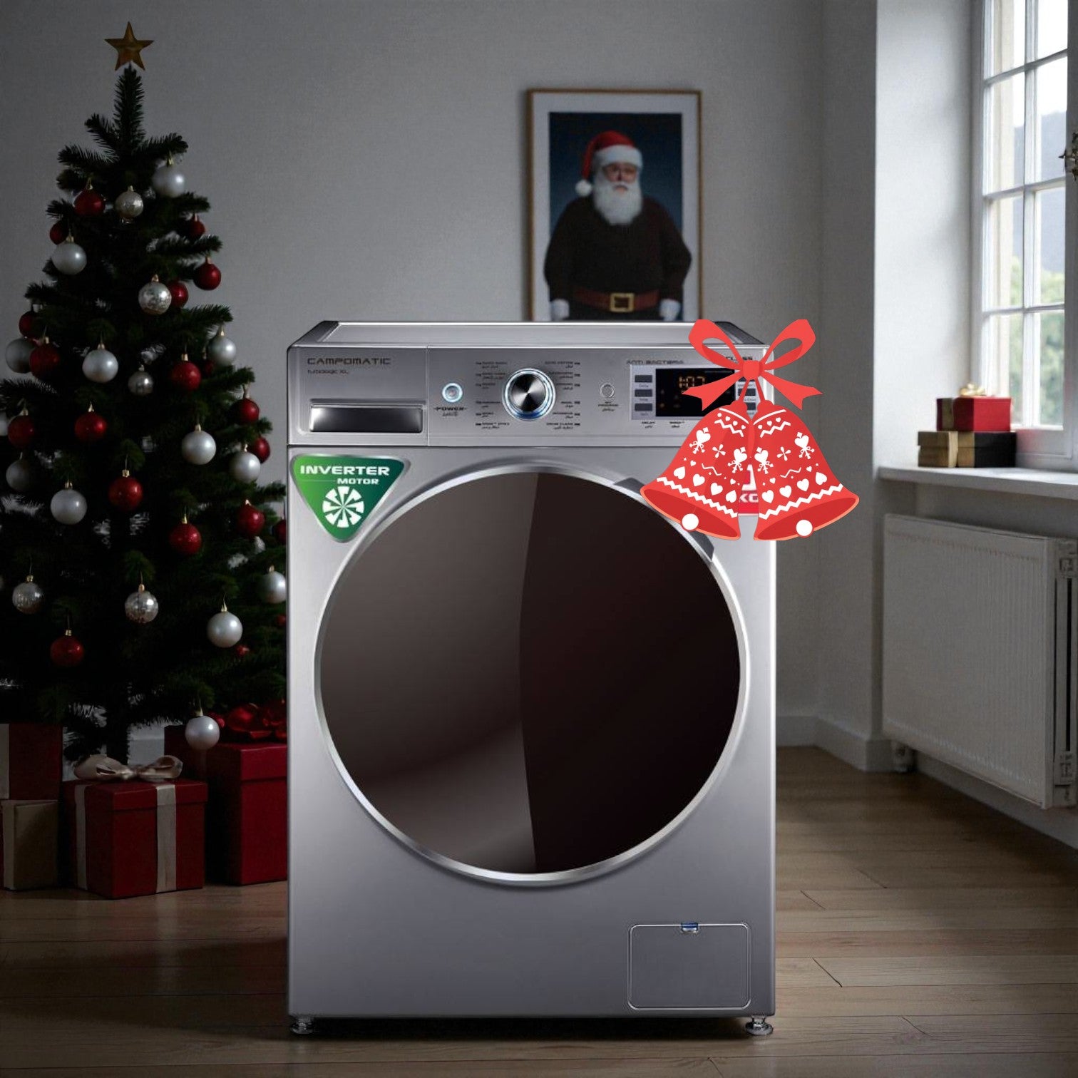 Campomatic 10kg front washer silver
