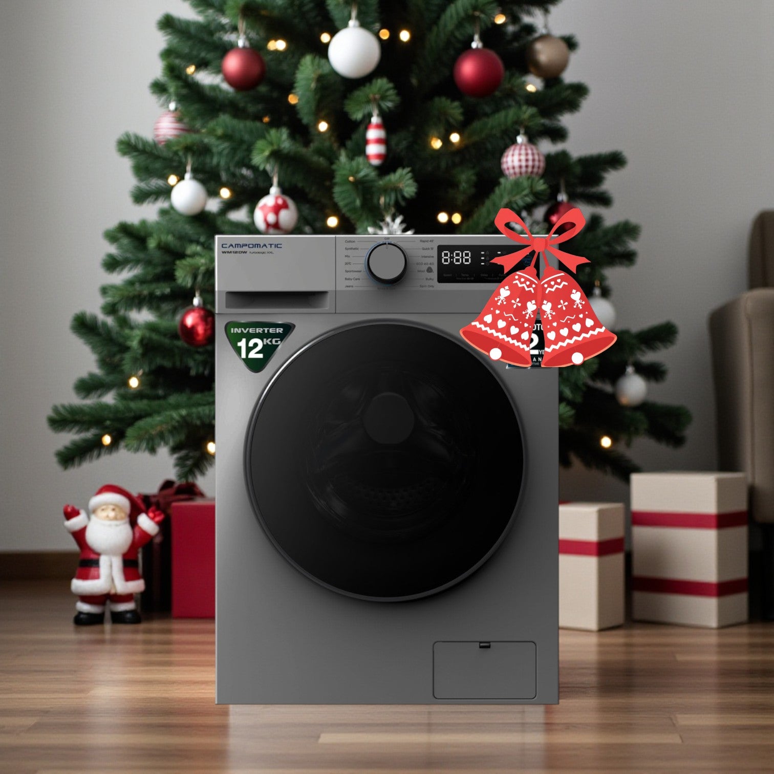 Campomatic 12kg front washer silver