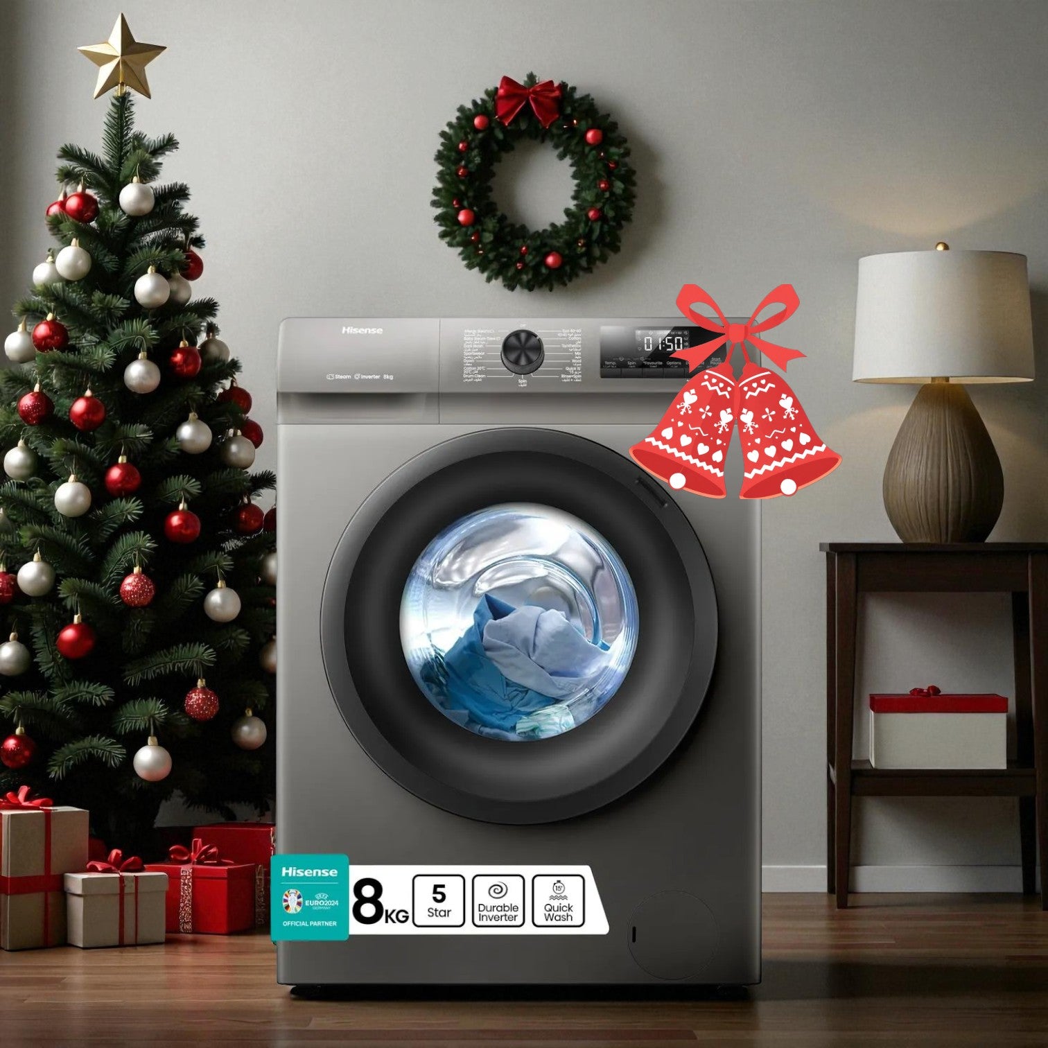 HIsense 8kg front washer silver
