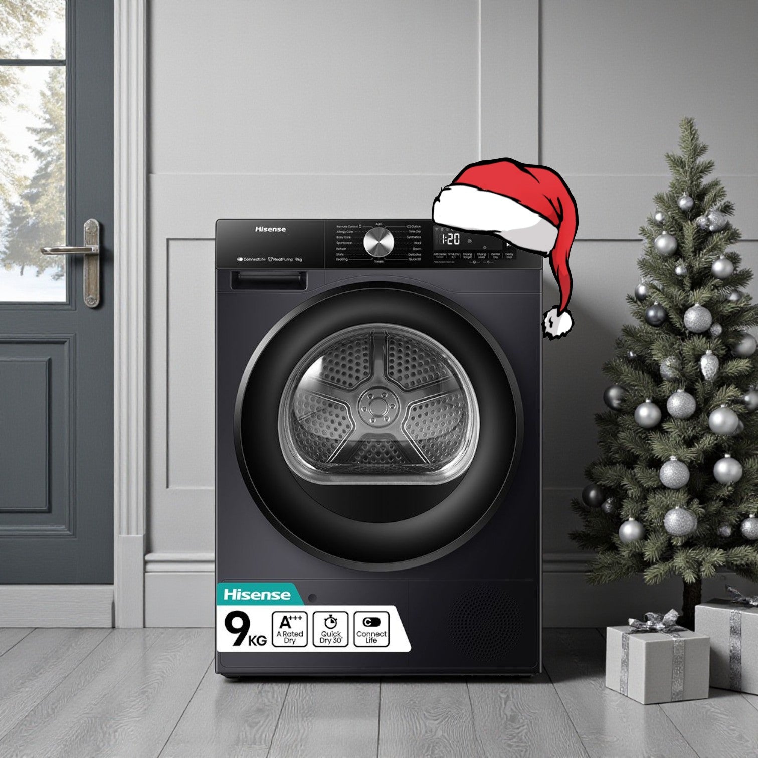 Hisense 9KG heat pump Dryer DH3S902BT gray