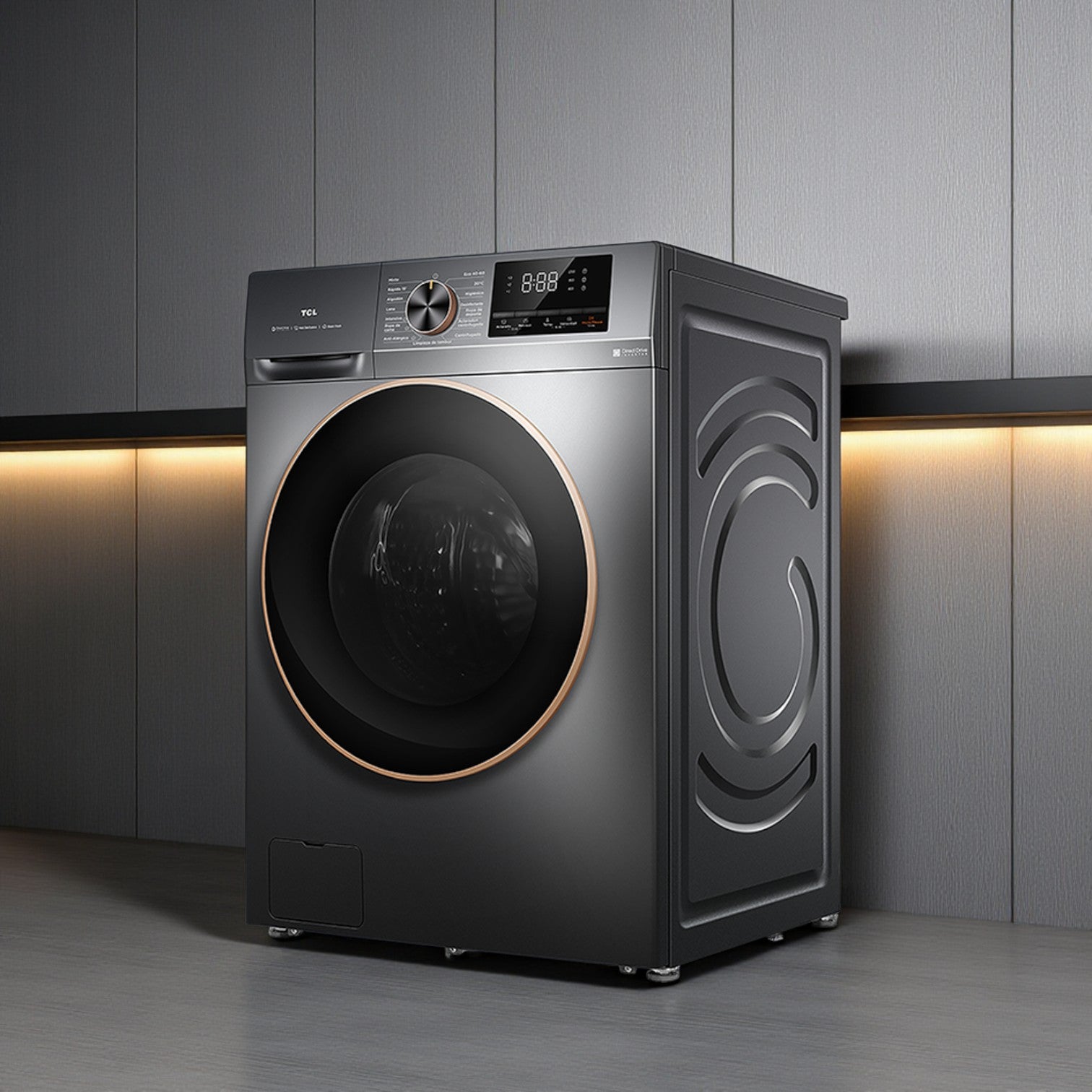 TCL 10kg front load washer titanium