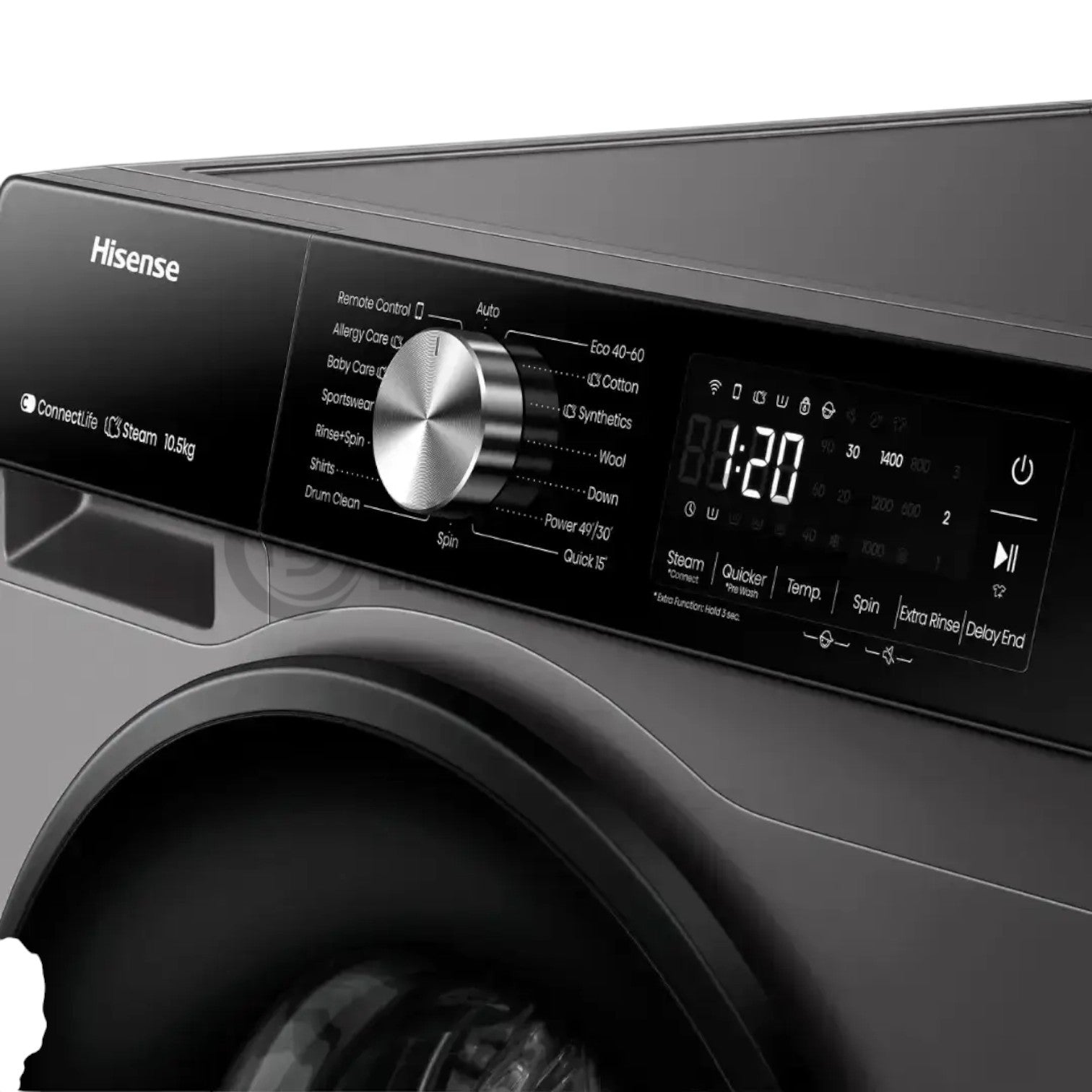 HIsense 10.5kg smart front washer silver