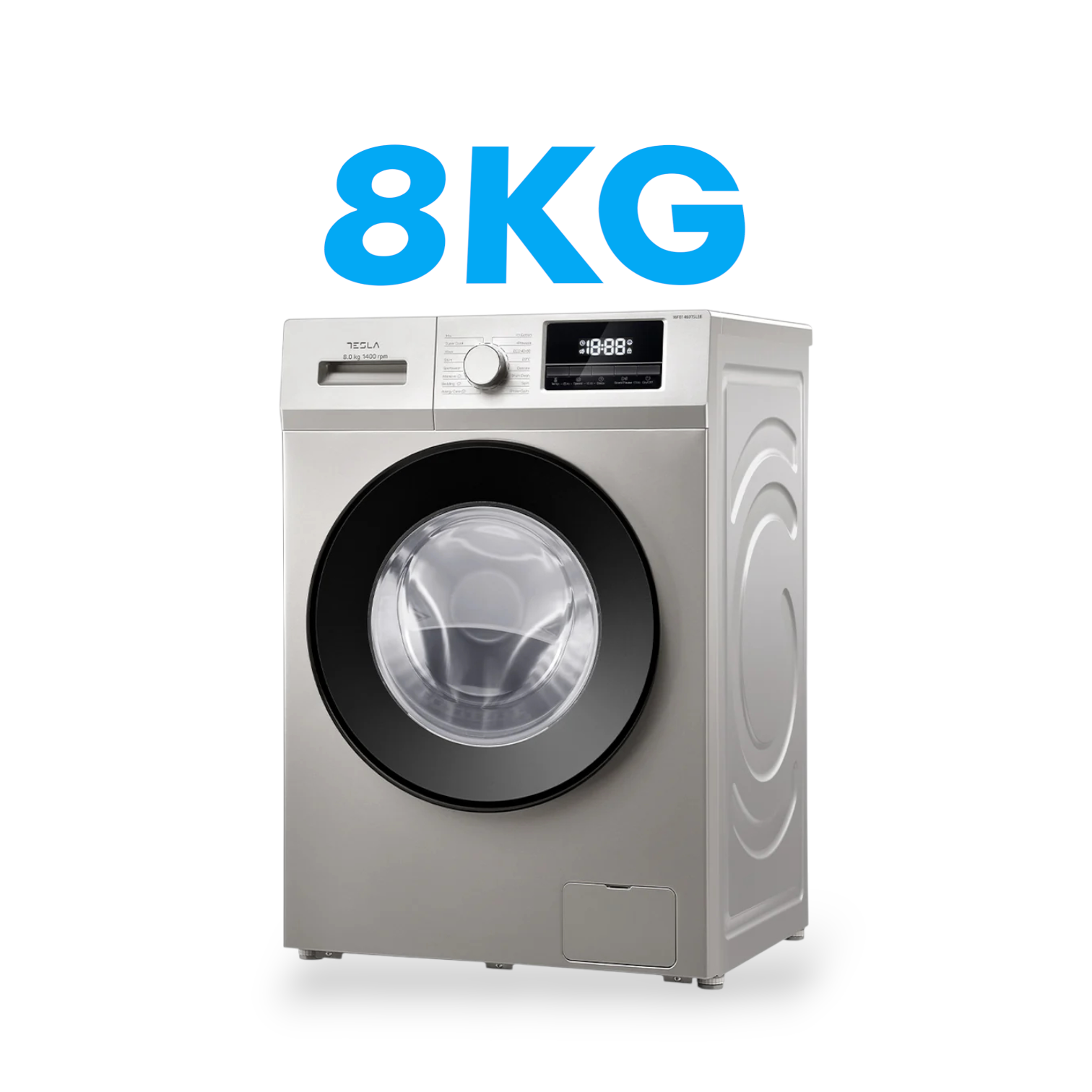 Tesla 8kg front washer silver