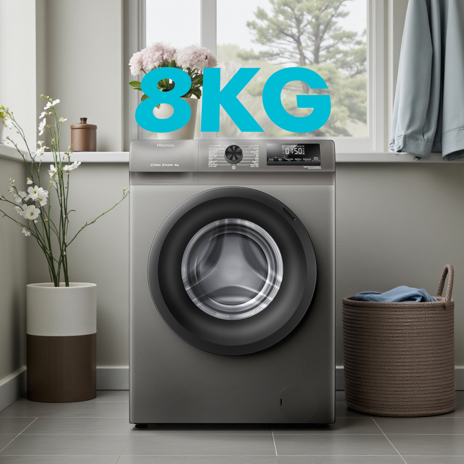 HIsense 8kg front washer silver