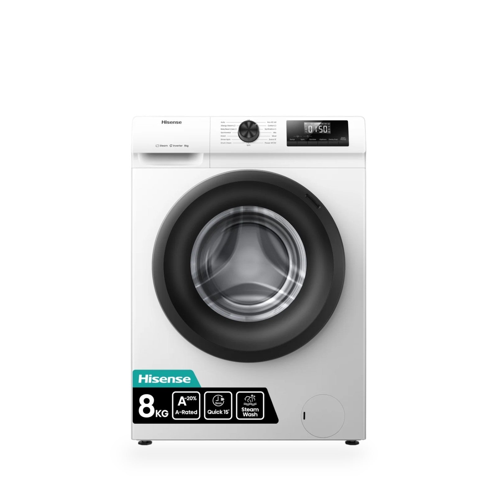Hisense 8KG Front Load Washer WFQP8012w white