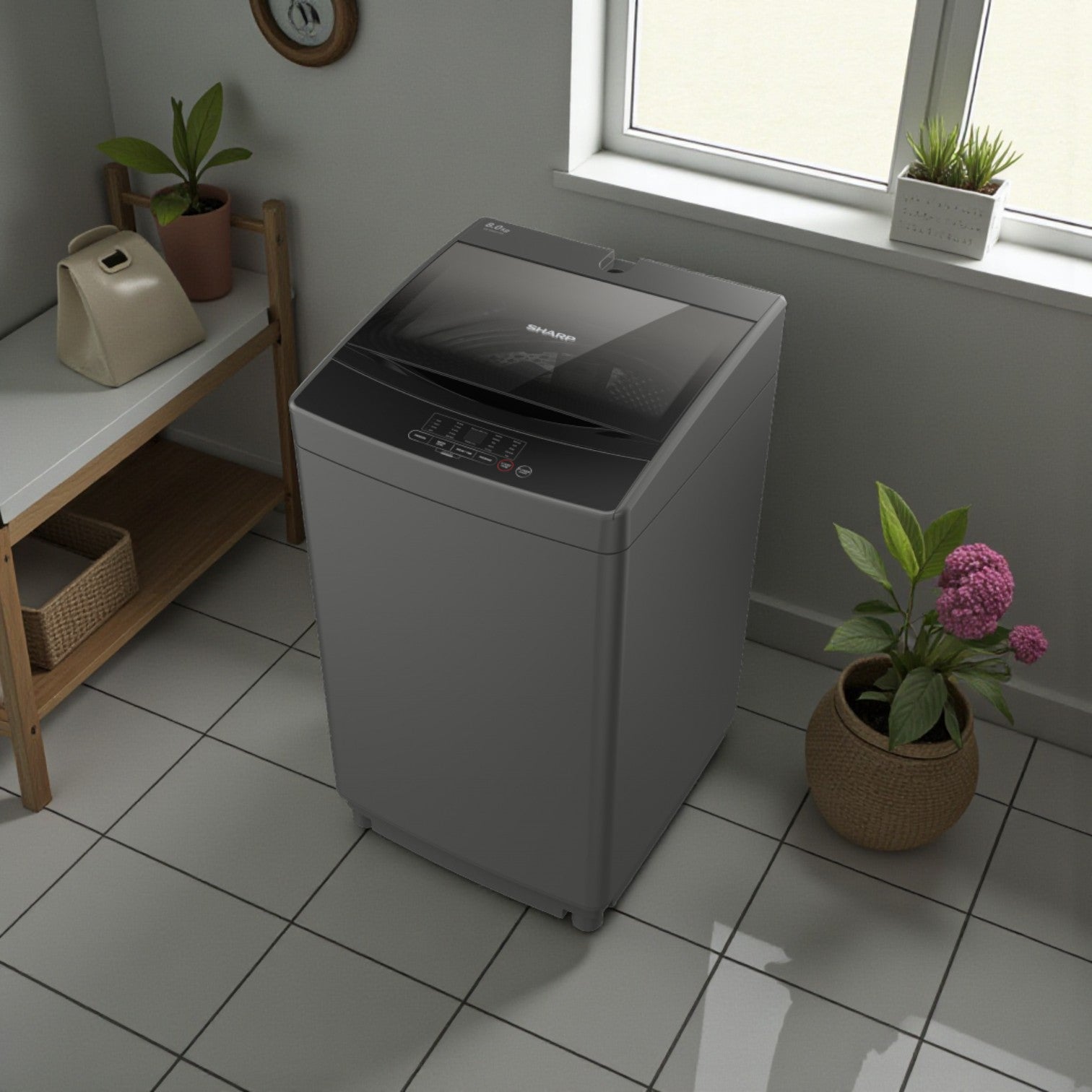 Sharp 13kg top load washer gray